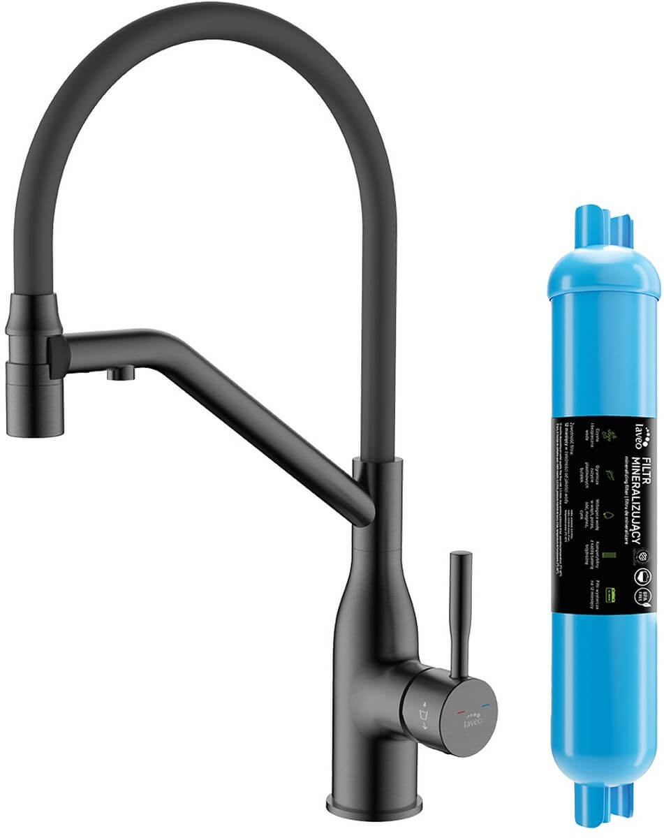 Laveo Colina 2.0 grifo de cocina con filtro de pie grafito/gris BC2C978D