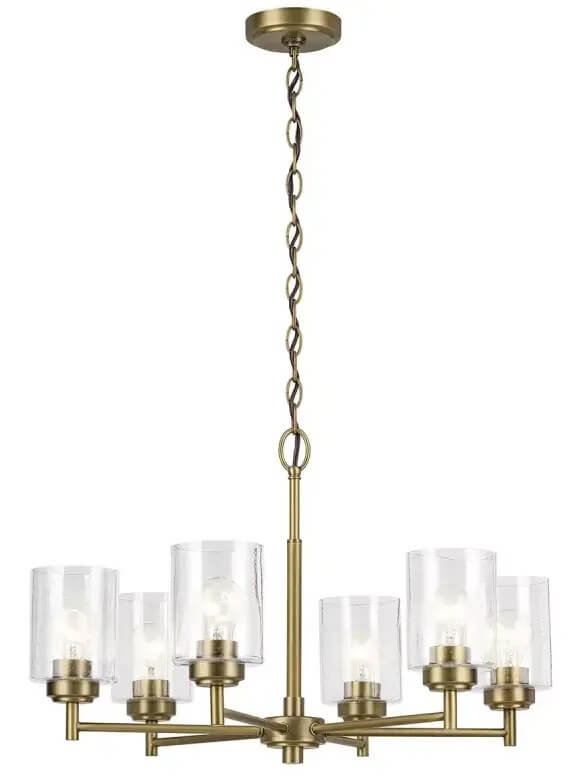 Elstead Lighting Winslow lámpara colgante 6x60 W latón-transparente KL-WINSLOW6-NBR