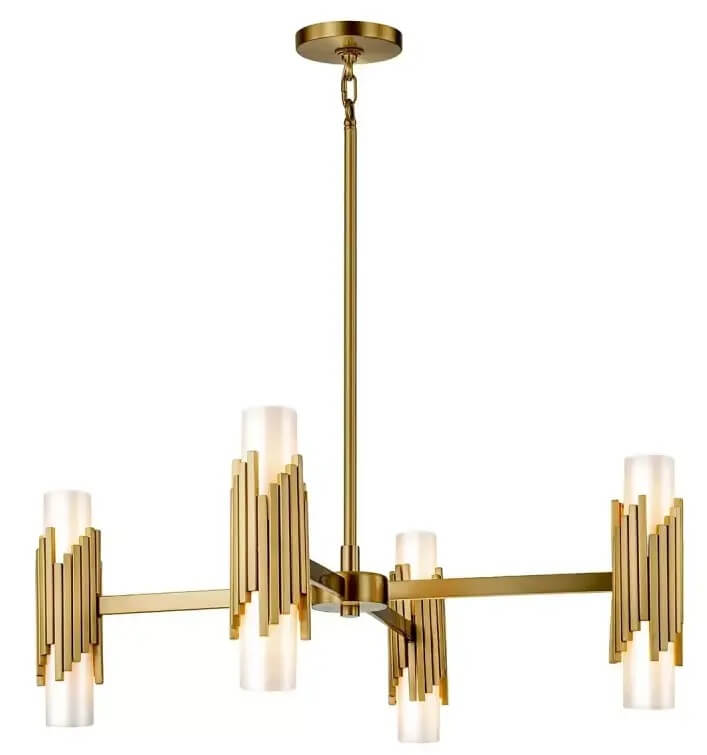 Elstead Lighting Marvele lámpara colgante x40 W latón-ópalo MARVELE8-AB-OPAL
