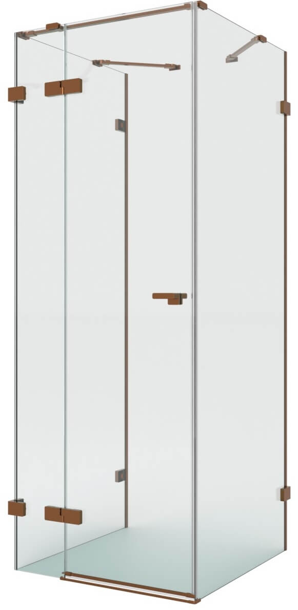 New Trendy Eventa Copper Brushed cabina de ducha 120x90 cm rectangular cobre cepillado/vidrio transparente EXK-8131