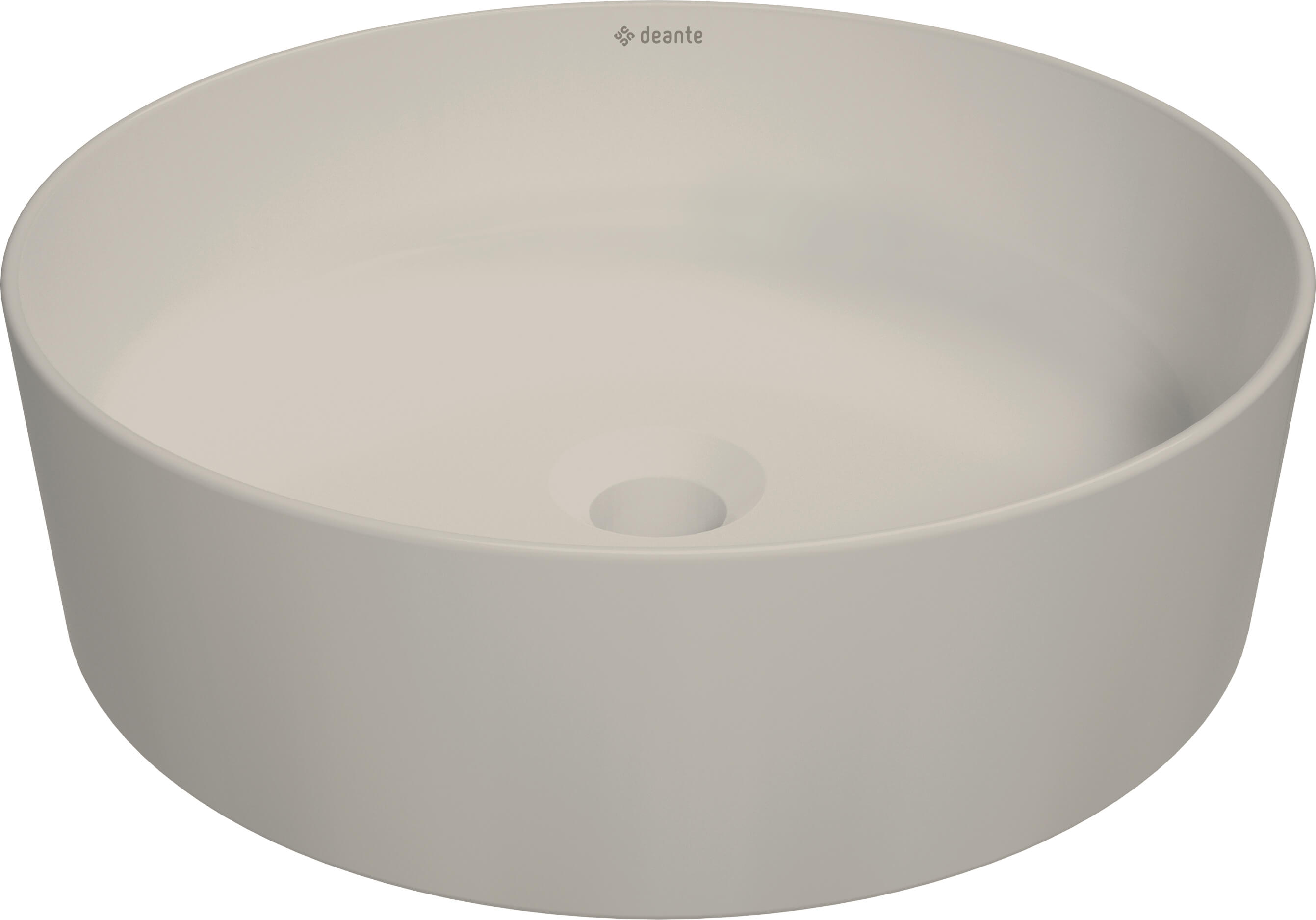 Deante Round lavabo 40x40 cm circular sobre encimera marrón/beige mate CGR_5U4S