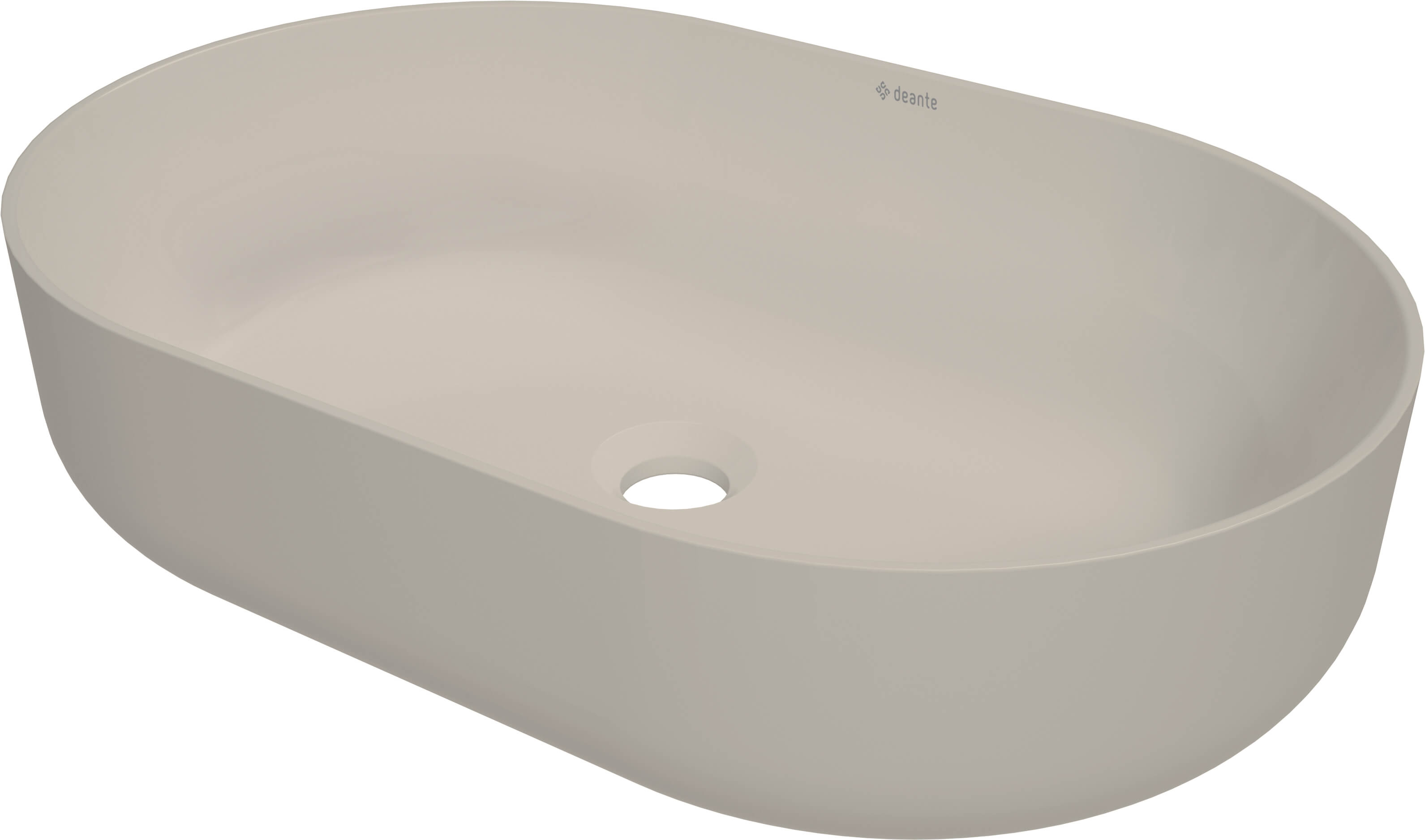 Deante Round lavabo 58x38 cm oval sobre encimera marrón/beige mate CGR_5U6S