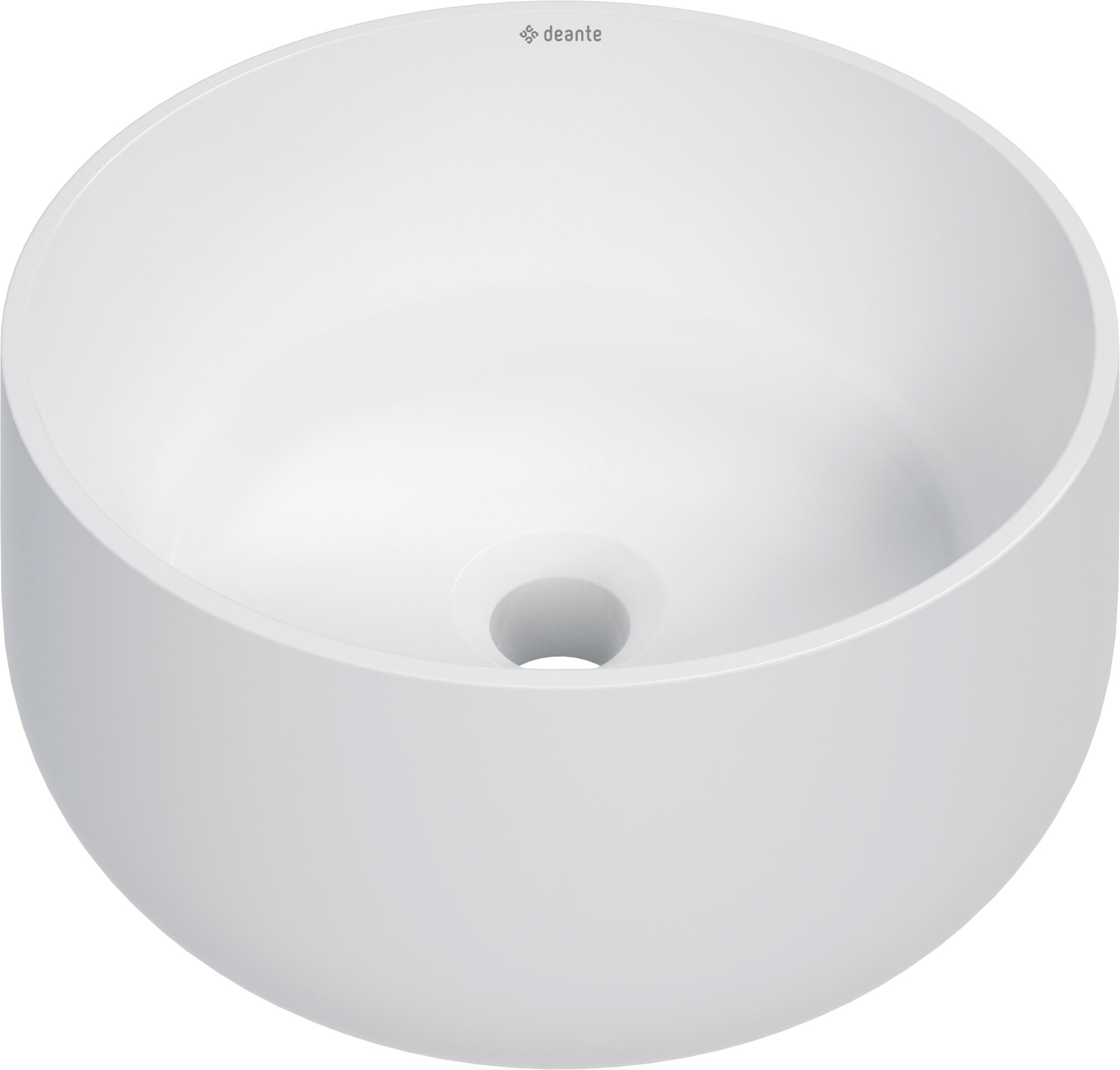 Deante Arnika lavabo 35.3x35.3 cm circular sobre encimera blanco mate CGN_AU33