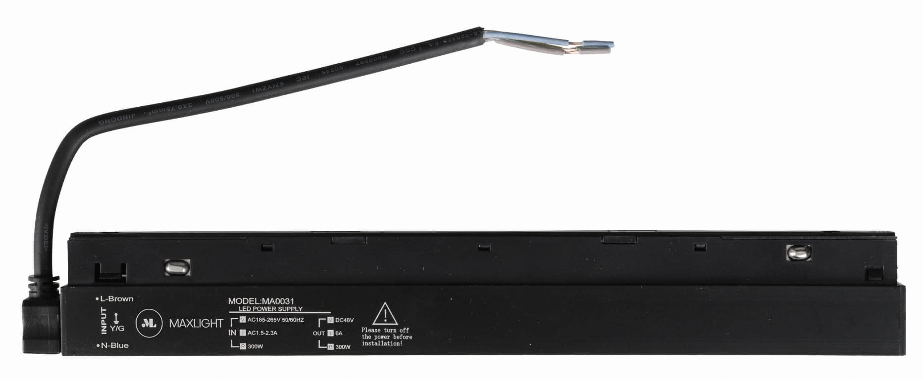 MaxLight Magnetic fuente de alimentación para rieles x W negro MA0031