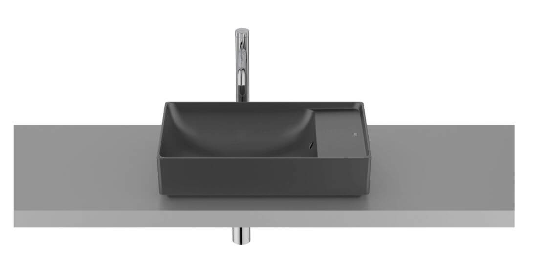 Roca Ona lavabo 55x34.5 cm rectangular sobre encimera negro mate A32768C080