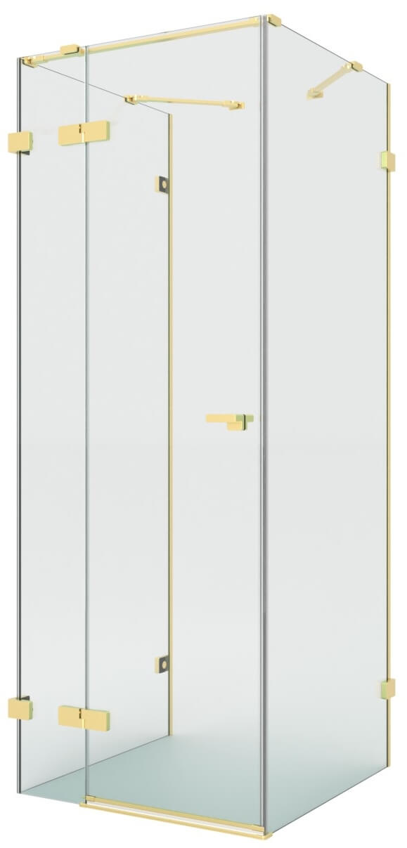 New Trendy Eventa Gold Brushed cabina de ducha 100x90 cm rectangular oro cepillado/vidrio transparente EXK-8354