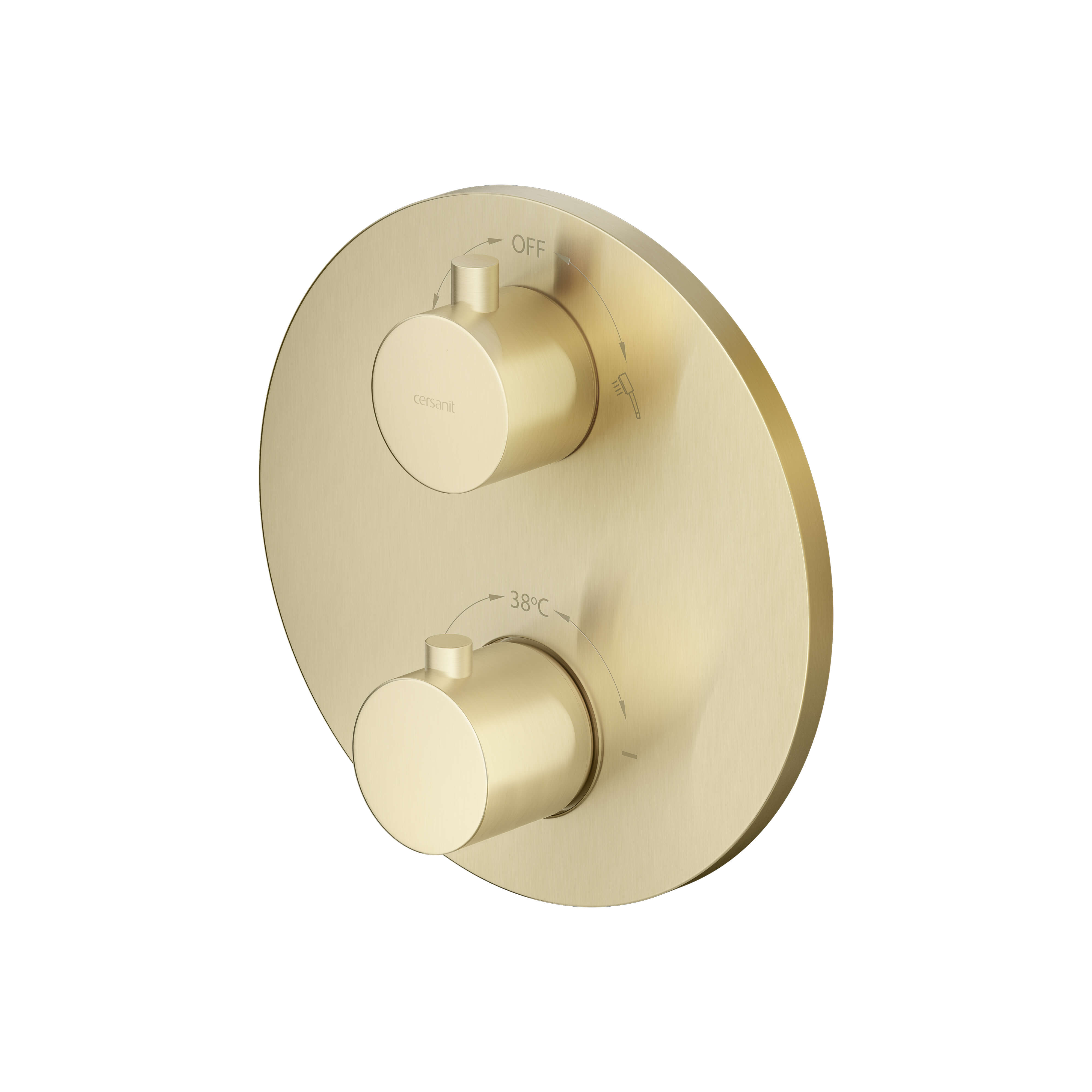 Cersanit Zen grifo de bañera y ducha empotrado con termostato oro S1001-158