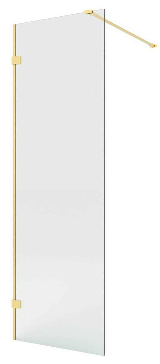 New Trendy Eventa Gold Brushed mampara de ducha walk-in 50 cm oro cepillado/vidrio transparente EXK-8388