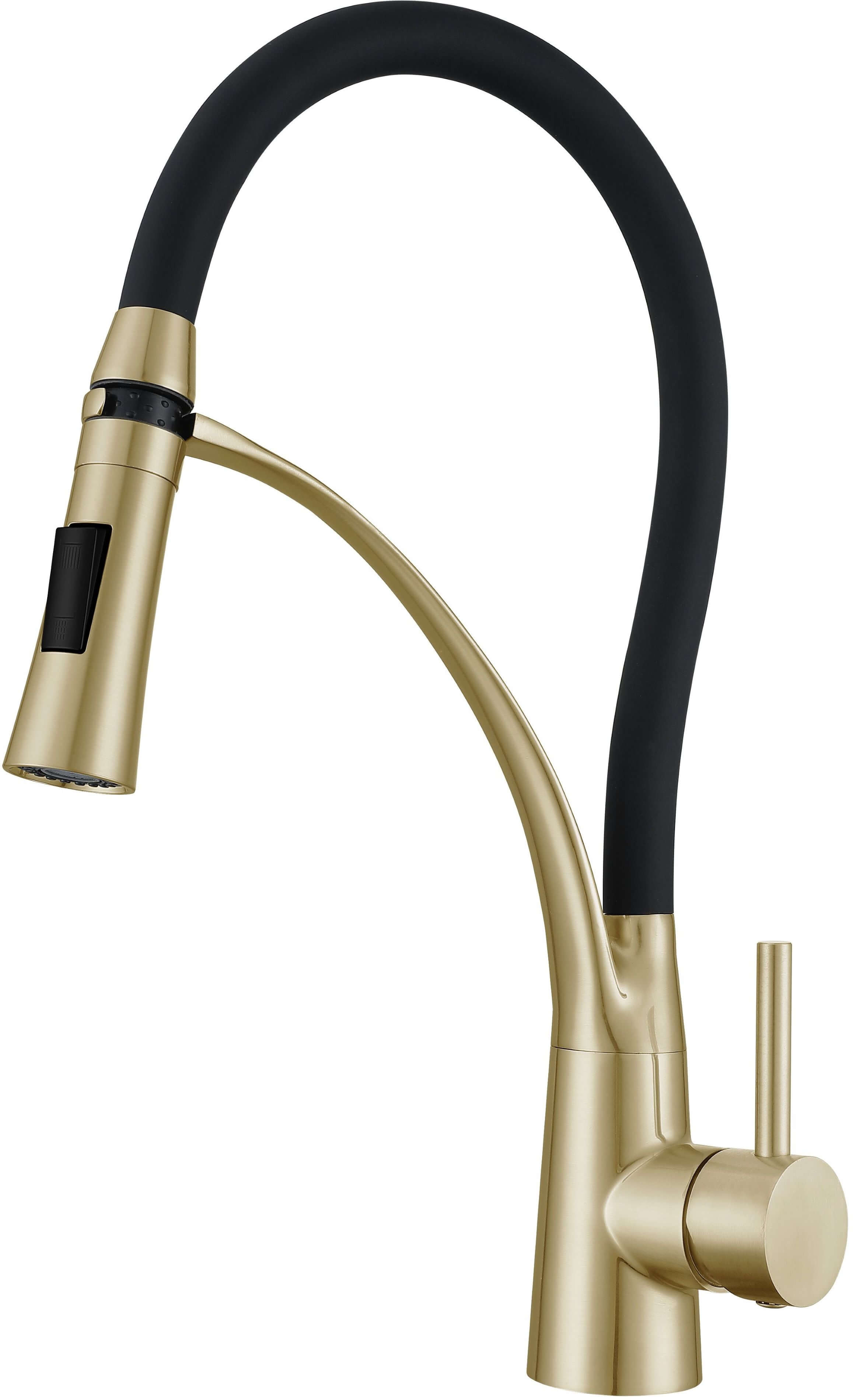 Ruvetti Asami grifo de cocina de pie negro-oro/oro arcaico 1010PVDCH