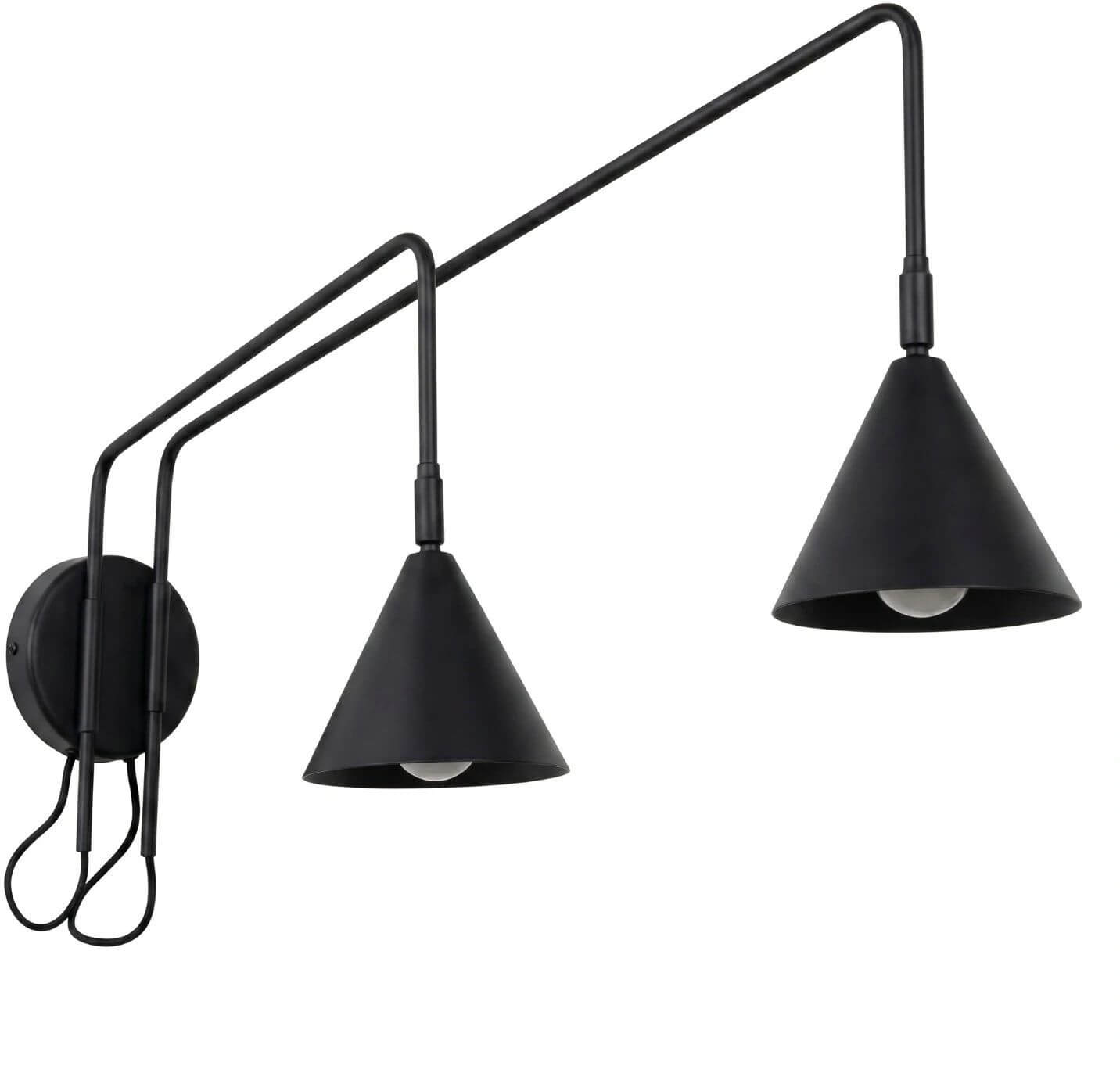 Sollux Lighting Nox lámpara de pared 2x10 W negro SL.2507