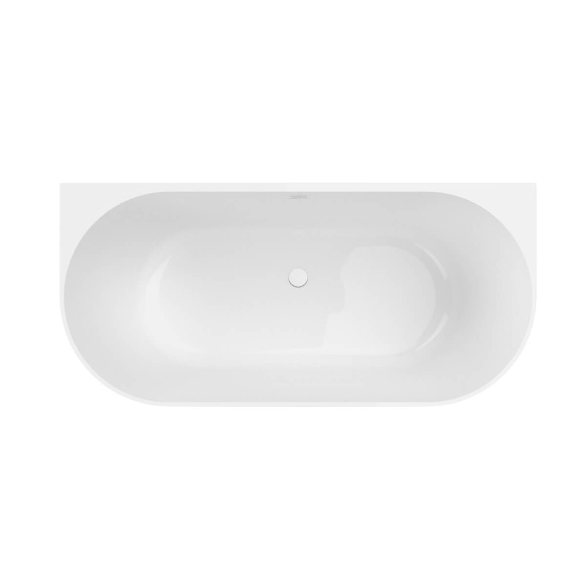 Oltens Holma bañera de pared 160x75 cm oval blanco 12300000