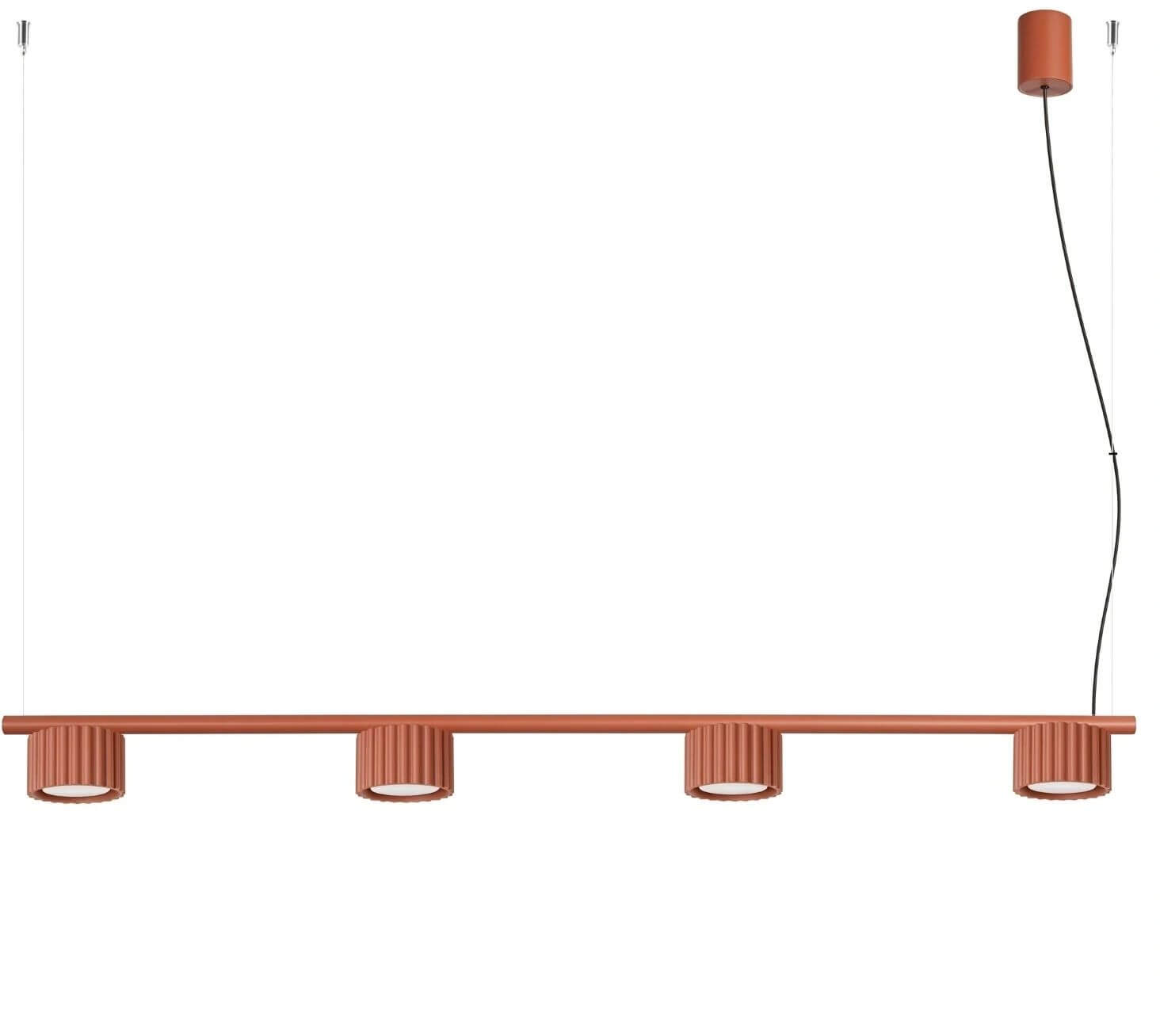 Sollux Lighting Aura lámpara colgante 4x10 W rojo SL.2699