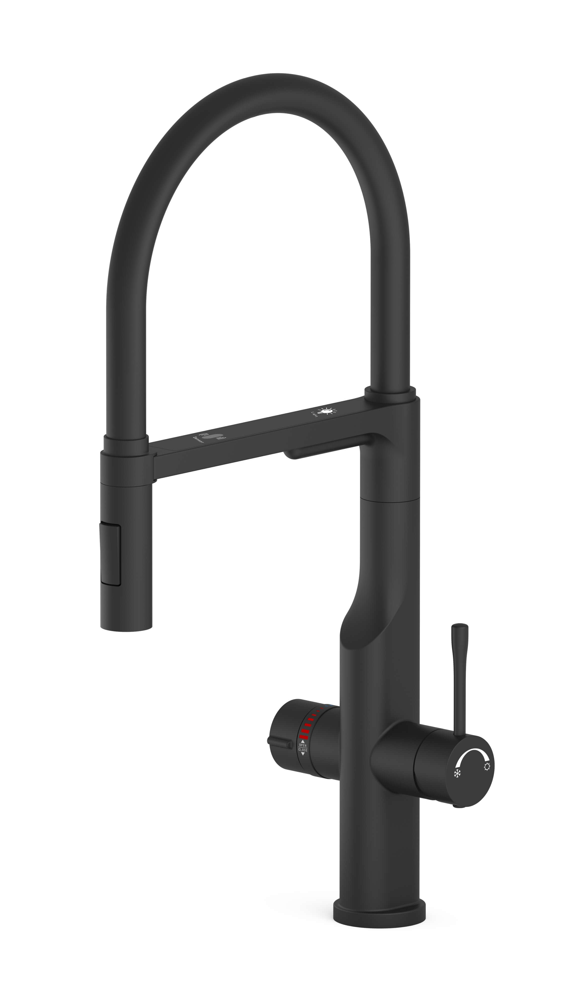 Berg Lumina grifo de cocina de pie negro 8970PH