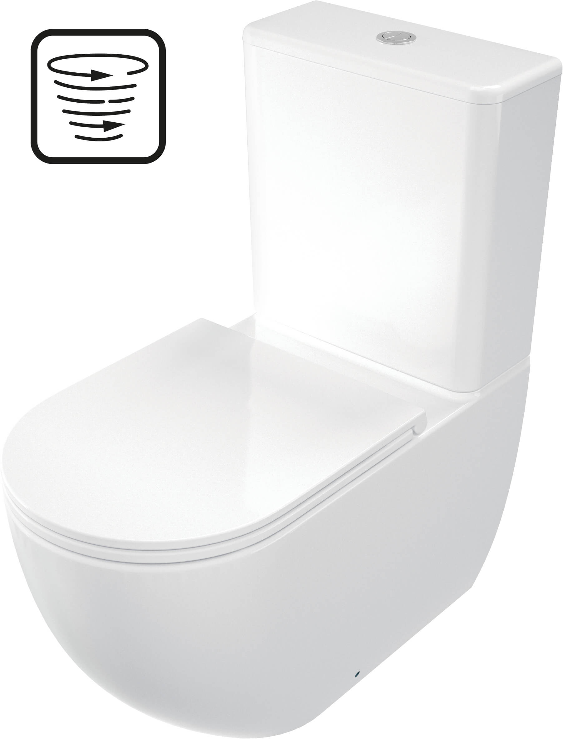 Deante Jasmin wc compacto + tapa de cierre suave con descarga de remolino blanco CDJD6RRS