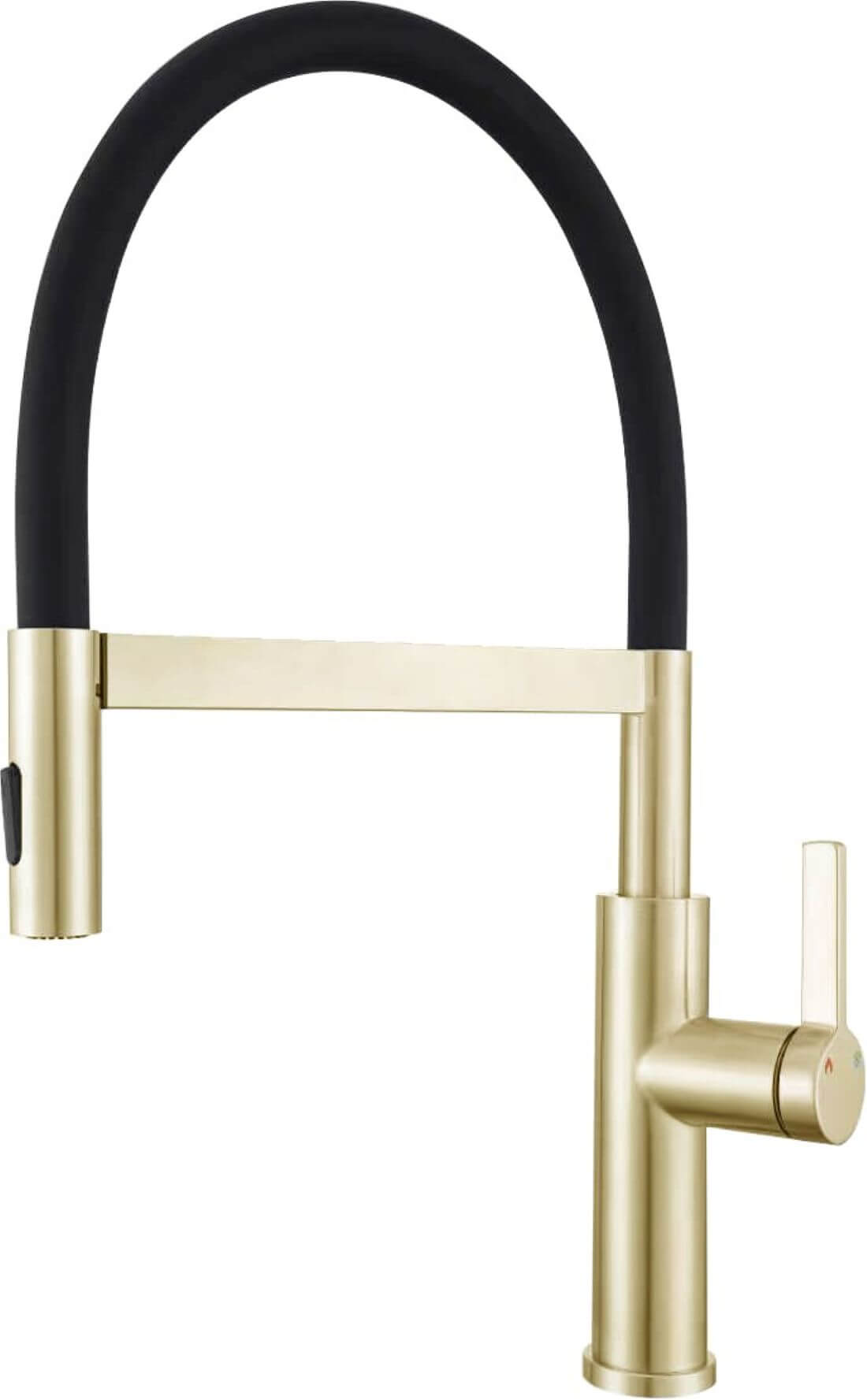 Ruvetti Savi grifo de cocina de pie negro-oro/oro arcaico 1018PVDCH
