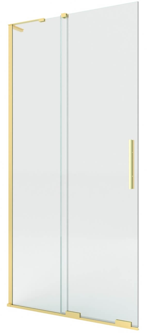 New Trendy Smart Gold Brushed mampara de ducha walk-in 100 cm oro cepillado/vidrio transparente EXK-7627-WL