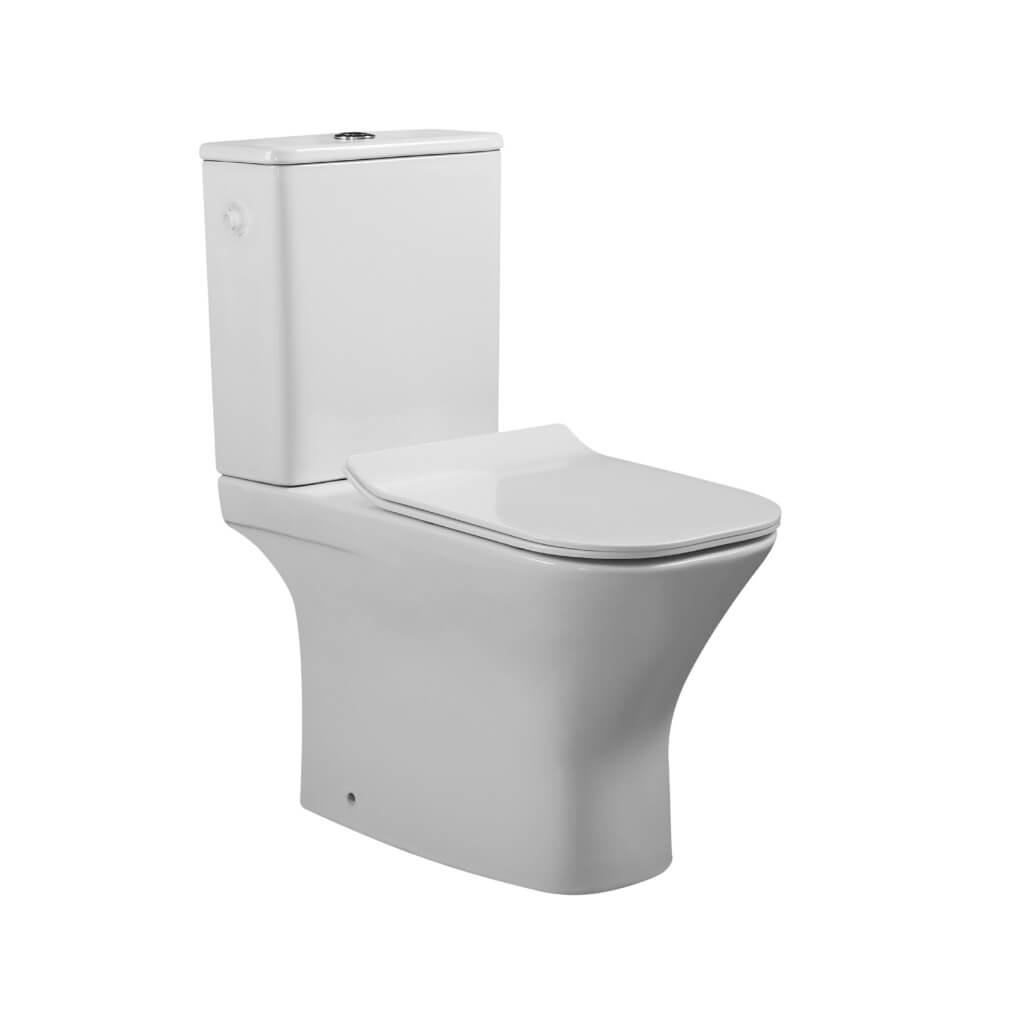 Invena Nyks wc compacto + tapa de cierre suave con descarga de remolino blanco CE-K1-P31