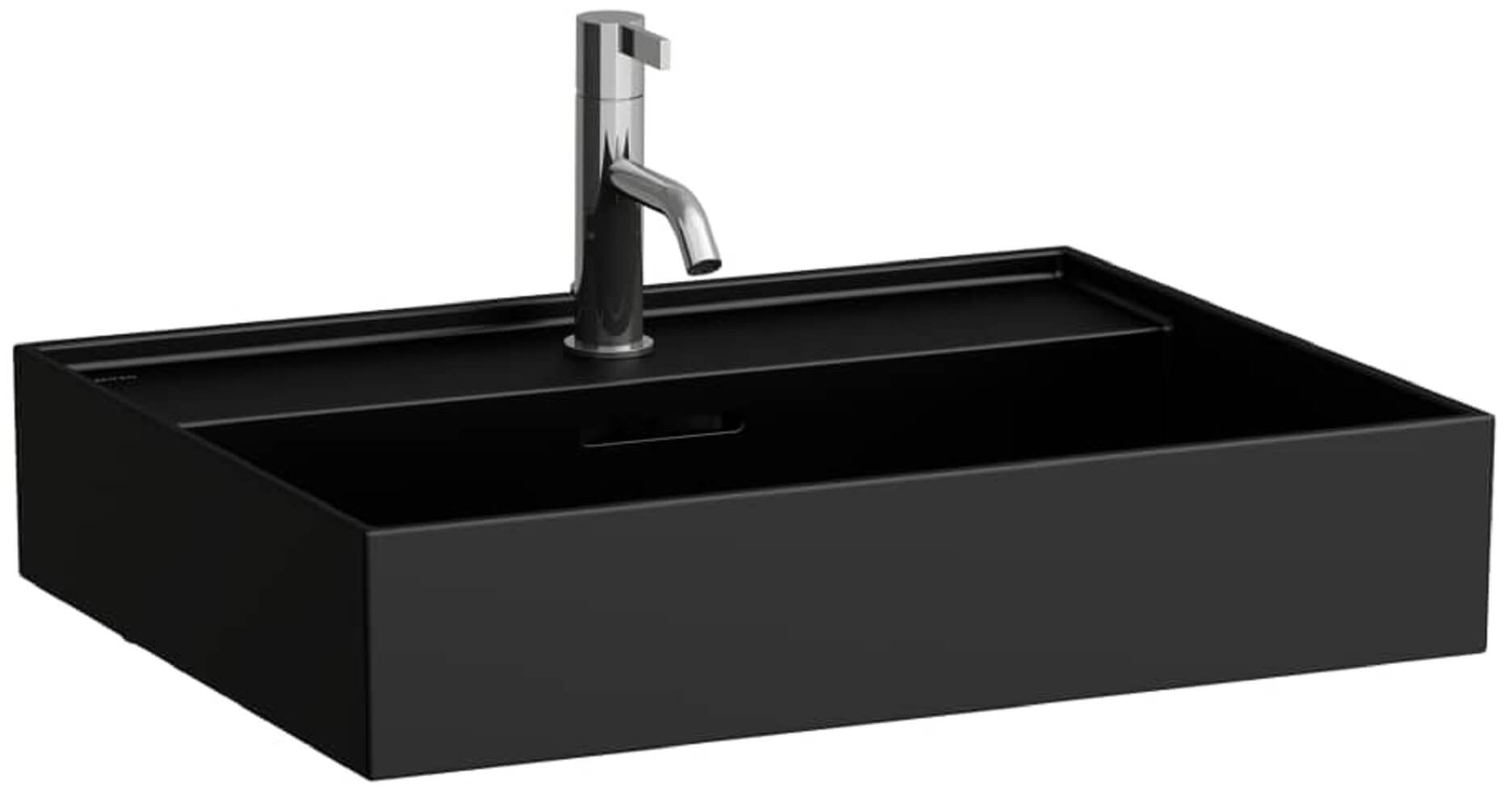 Laufen Kartell lavabo 60x46 cm rectangular para mueble negro mate H8103337161041