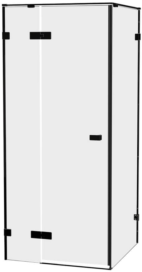 New Trendy Oxia Black cabina de ducha 90x80 cm rectangular negro mate/vidrio transparente AXJ-0324