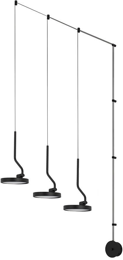 Moosee Flat lámpara colgante 3x30 W negro MSE010100385
