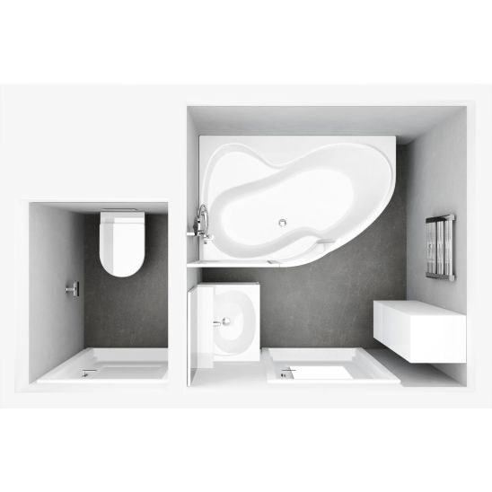 Conjunto bañera de esquina Ravak Rosa 95 C551000000, sifón para bañera Viega Simplex 495121, GPX2240140