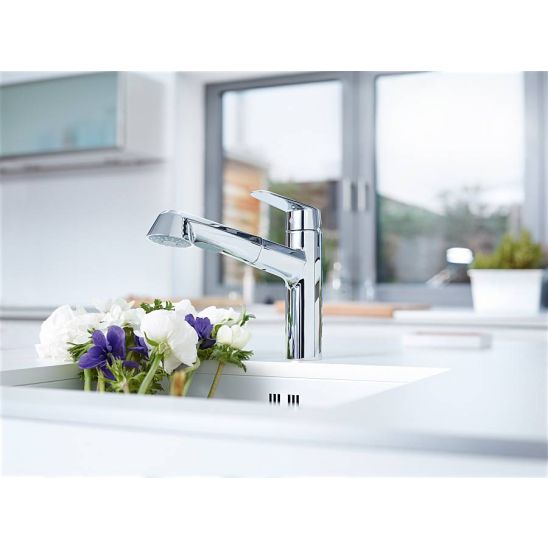 Conjunto grifo de cocina Grohe Eurodisc Cosmopolitan 32257002, fregadero Tectonite Franke Orion 114.0286.447