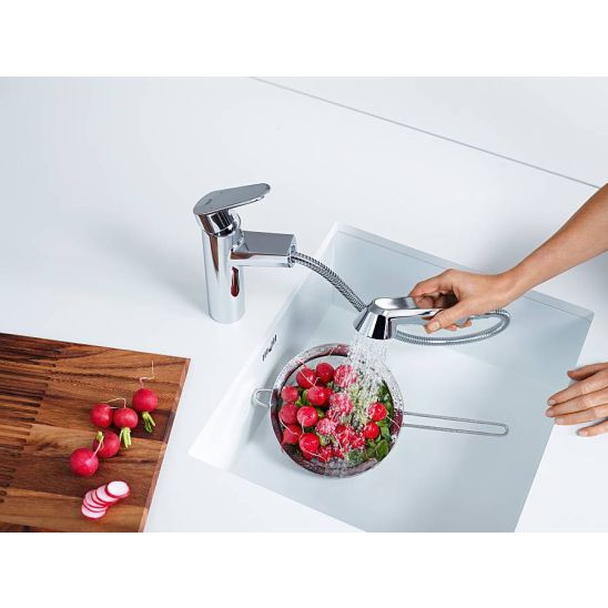Conjunto grifo de cocina Grohe Eurodisc Cosmopolitan 32257002, fregadero Tectonite Franke Orion 114.0286.447