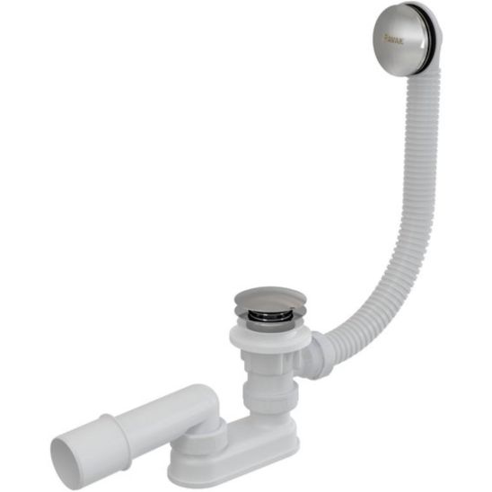 Conjunto bañera rectangular Slim Ravak Chrome Slim C721300000, sifón para bañera Ravak X01377, GPX2240015