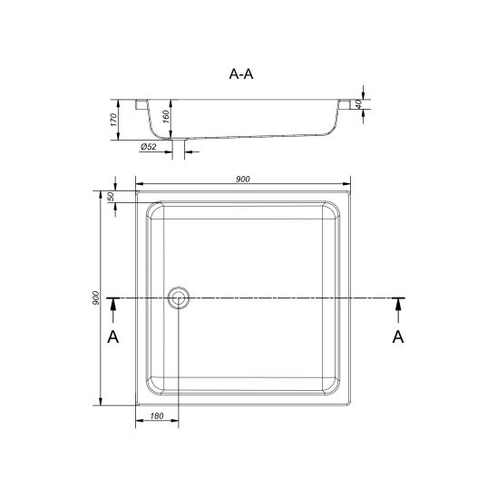 Conjunto cabina de ducha Cersanit Arteco S157-010, plato de ducha cuadrado Cersanit Tako S204-012