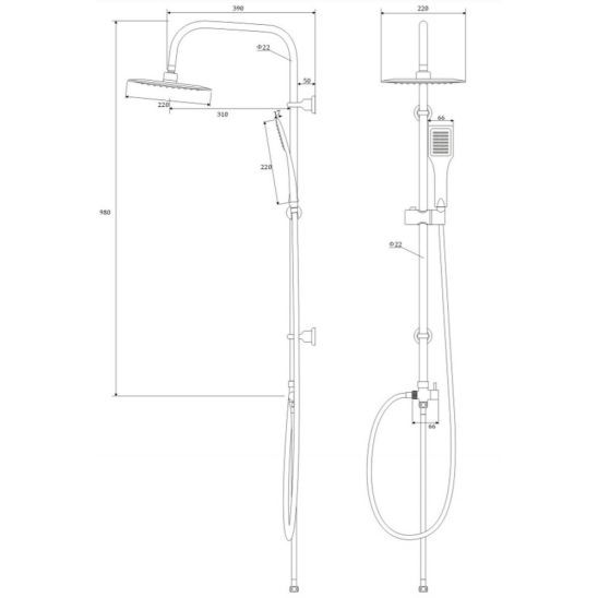 Conjunto grifo para ducha Deante Neo Joko BOJ_04BT, conjunto de ducha Deante Neo Vero NBV_051K