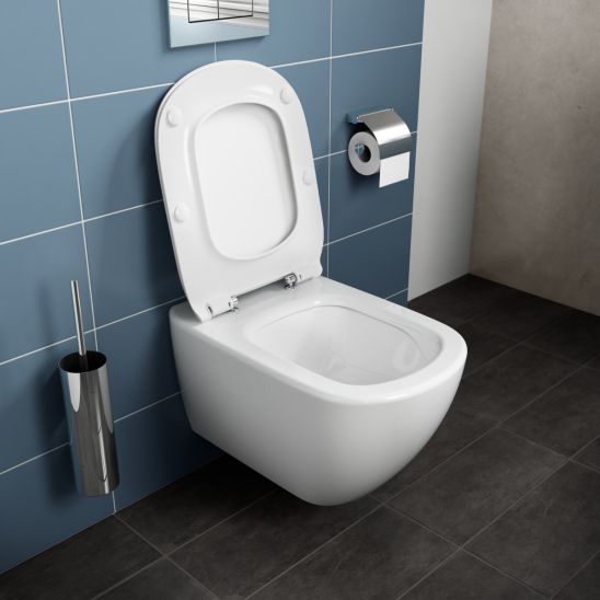 Conjunto taza de inodoro Ideal Standard Tesi T007901, tapa de inodoro Ideal Standard Tesi T352701