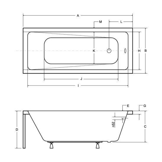Conjunto bañera rectangular Besco Modern #WAM-130-MO, sifón de bañera Besco #OAP-130-UNI
