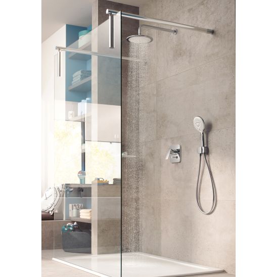 Conjunto grifo de bañera y ducha Kludi Bozz 386590576, ducha con efecto lluvia Kludi A-QA 6432505-00, 88011, 6651405-00, 3912005-00, 610710500, 6054705-00