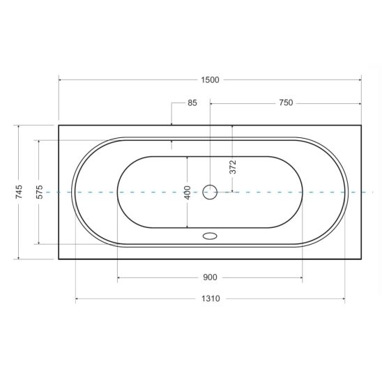 Conjunto bañera rectangular Besco Vitae #WAV-150-PK, sifón de bañera Besco Vitae #OAV-150-PK