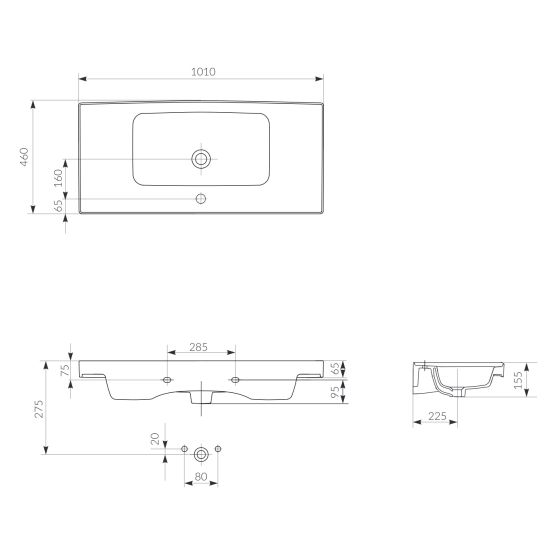 Conjunto armario Cersanit Crea S924-021, lavabo Cersanit Crea K114-018