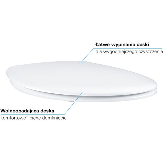 Conjunto marco empotrado con pulsador y junta Grohe Solido 39930000, taza de inodoro Grohe Bau Ceramic 39427000, 39493000