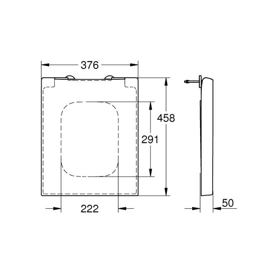 Conjunto taza de inodoro Grohe Cube Ceramic 3924500H, marco empotrado Grohe Rapid SL 38827000, 39488000