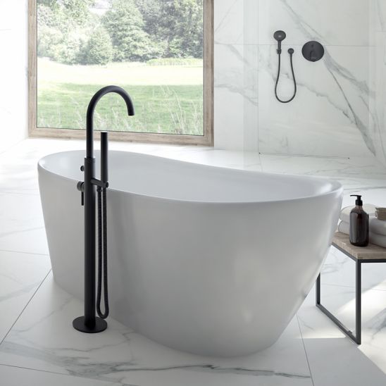 Conjunto bañera exenta Oltens Gocta 12006000, embellecedor de tapón Oltens 09002400