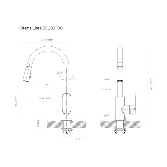Conjunto fregadero de granito Franke Maris 114.0661.699, grifo de cocina Oltens Lista 35202100