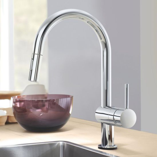 Conjunto grifo de cocina Grohe Minta 31358002, fregadero de granito Grohe K700 31654AP0