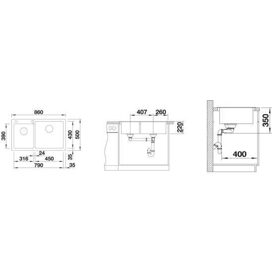 Conjunto fregadero de granito Blanco Pleon 9 523061, grifo de cocina Blanco Fontas II 523134