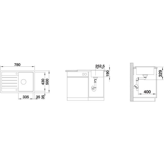 Conjunto fregadero de granito Blanco Legra 45 S 522203, grifo de cocina Oltens Lista 35202100