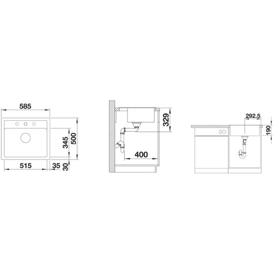 Conjunto fregadero de granito Blanco Legra 6 523334, grifo de cocina Blanco Mida 519418