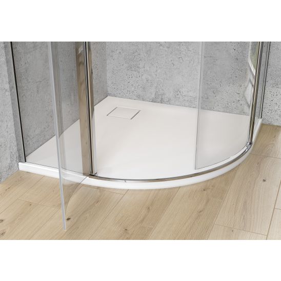 Conjunto cabina de ducha Cersanit Moduo S162-009, plato de ducha semicircular Cersanit Tako S204-003