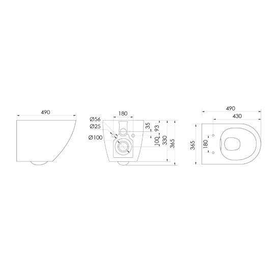 Conjunto marco empotrado Tece Profil 9300302, taza de inodoro con asiento de cierre suave Hagser Beno HGR10000042, 9.240.400