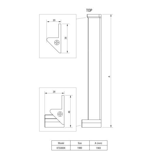 Conjunto puerta de ducha Deante Kerria Plus KTSX041P, perfil Deante Kerria Plus KTS_000X