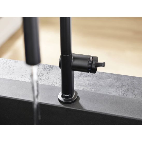Conjunto grifo de cocina Hansgrohe Talis M54 72801670, fregadero de acero Hansgrohe S 71 43428800, 43921800