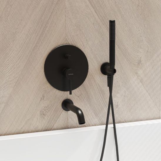 Conjunto grifo de bañera y ducha Oltens Katla 34600300, ducha con efecto lluvia Oltens Vindel 37000300, 39100300, 39400300, 39304300, 37102300, 37200300