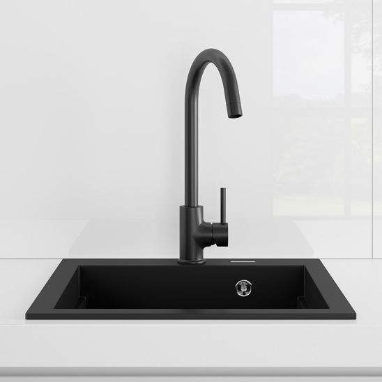 Conjunto grifo de cocina Oltens Myvat 35205800, fregadero de granito Oltens Gravan 72001300