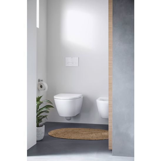 Conjunto taza de inodoro con asiento de cierre suave Duravit D-Neo 45770900A1, marco empotrado Duravit DuraSystem WD1029000000, WD5009011000